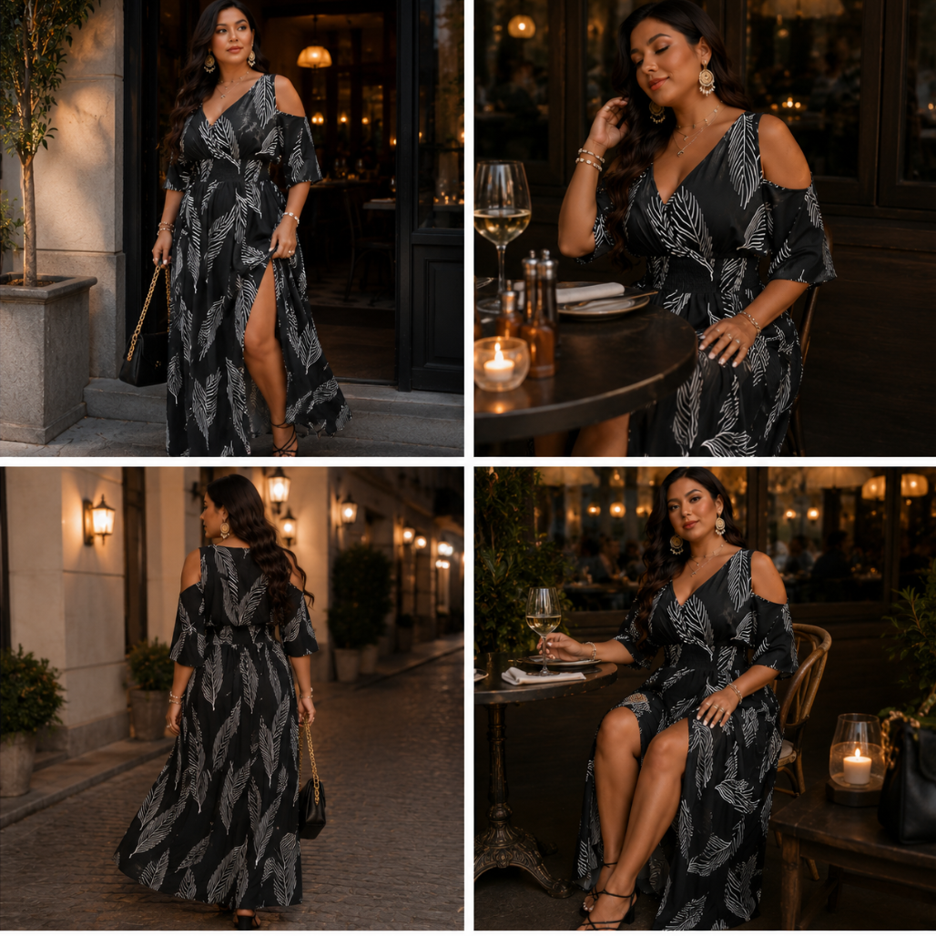 Paloma™ | Boho Print Cold Shoulder Dress
