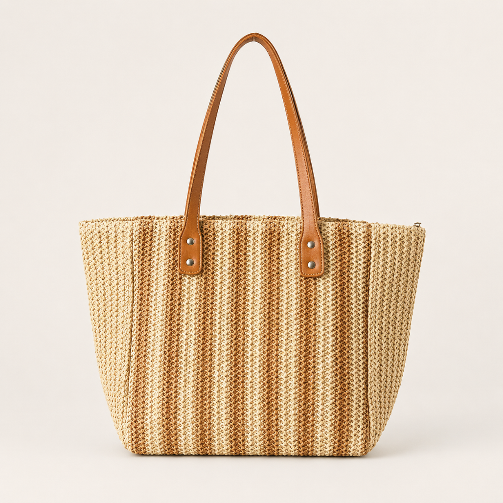 Ada™ | Striped Woven Shoulder Tote