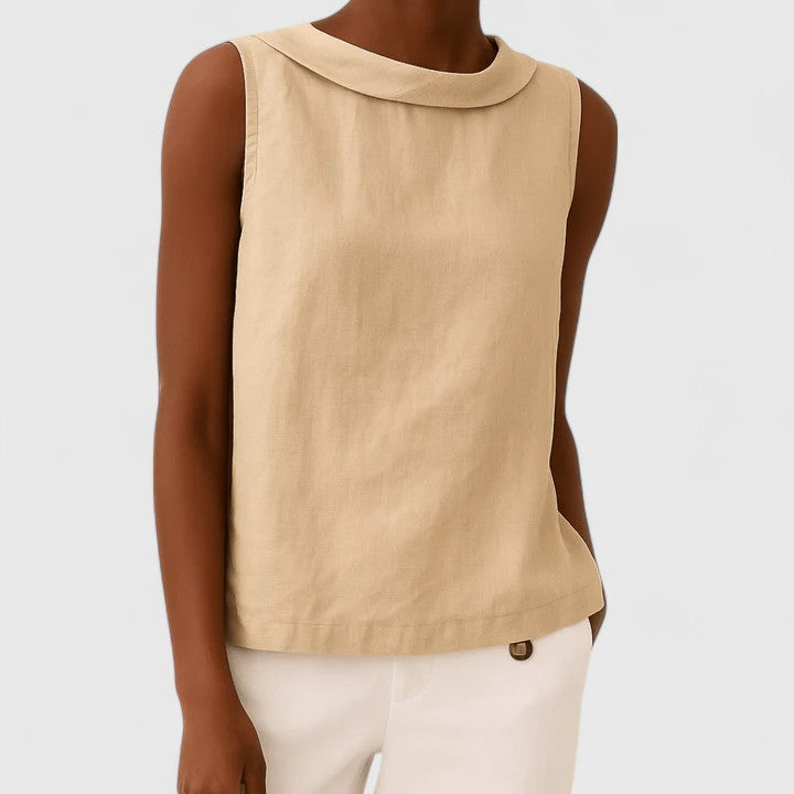 Pearl | Elegant Top with Roll Collar
