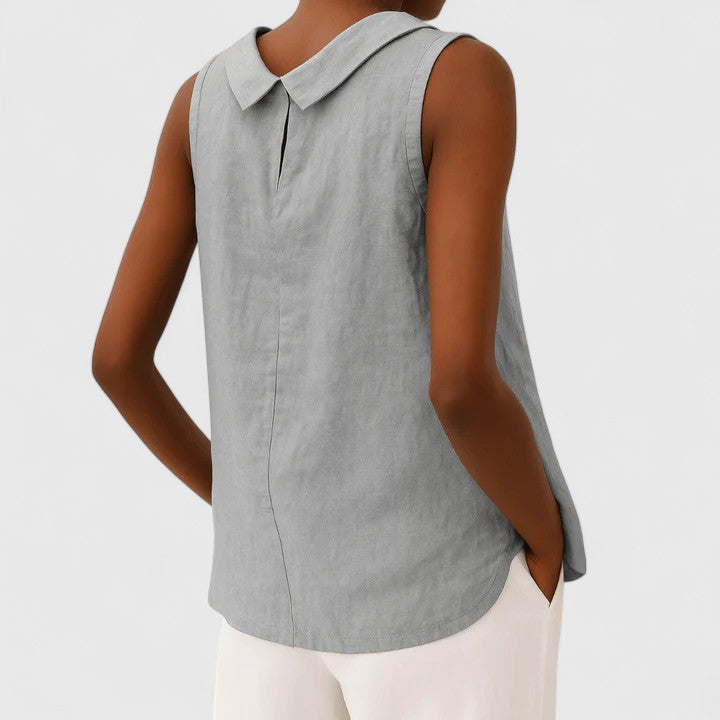 Pearl | Elegant Top with Roll Collar
