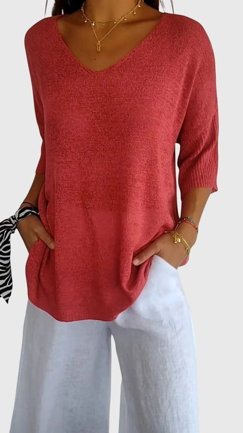 Adele | Elegant V-Neck Top