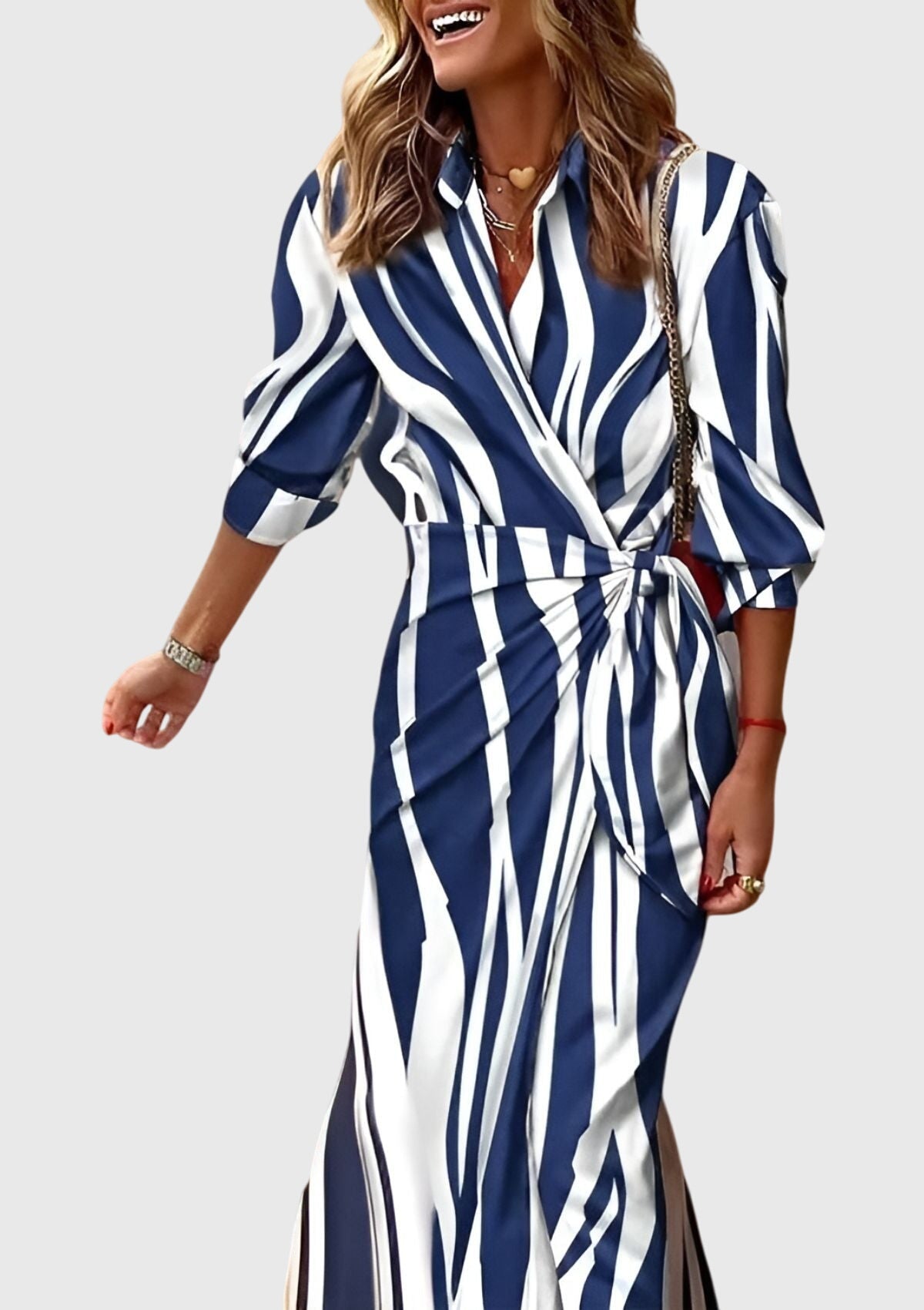 Celeste | Elegant Wrap Dress With Print
