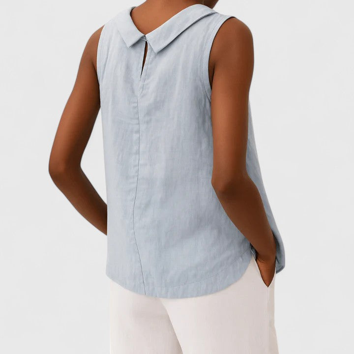 Pearl | Elegant Top with Roll Collar