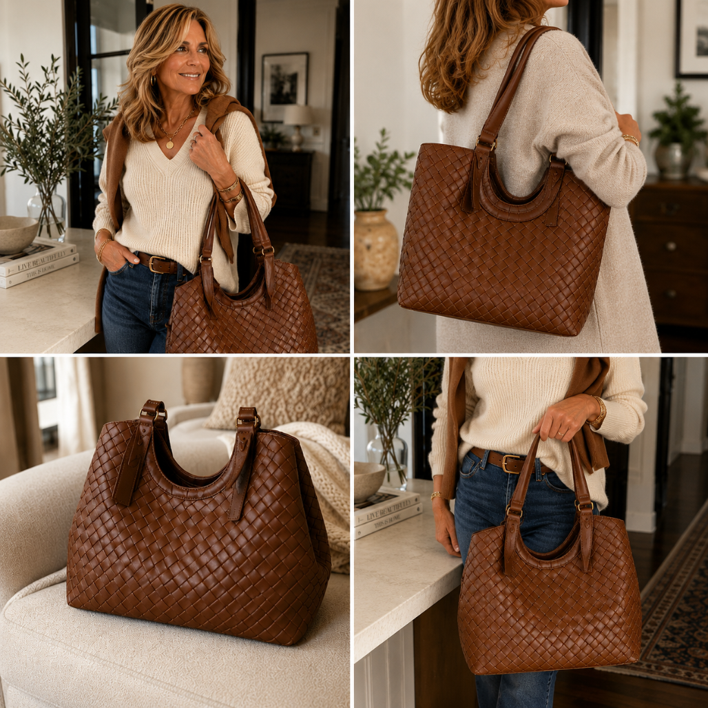 Simone™ | Woven Oversized Shoulder Tote