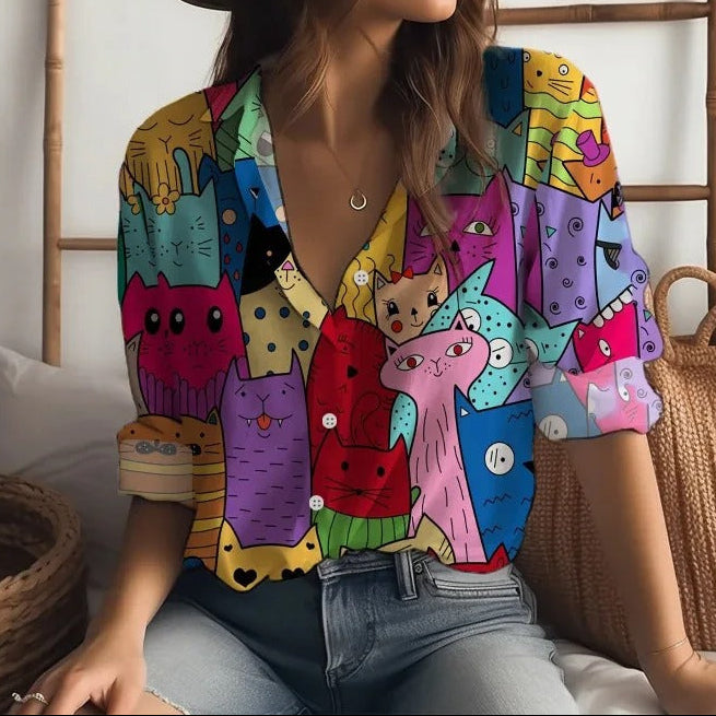 Petra™ | The Artistic Cat Blouse