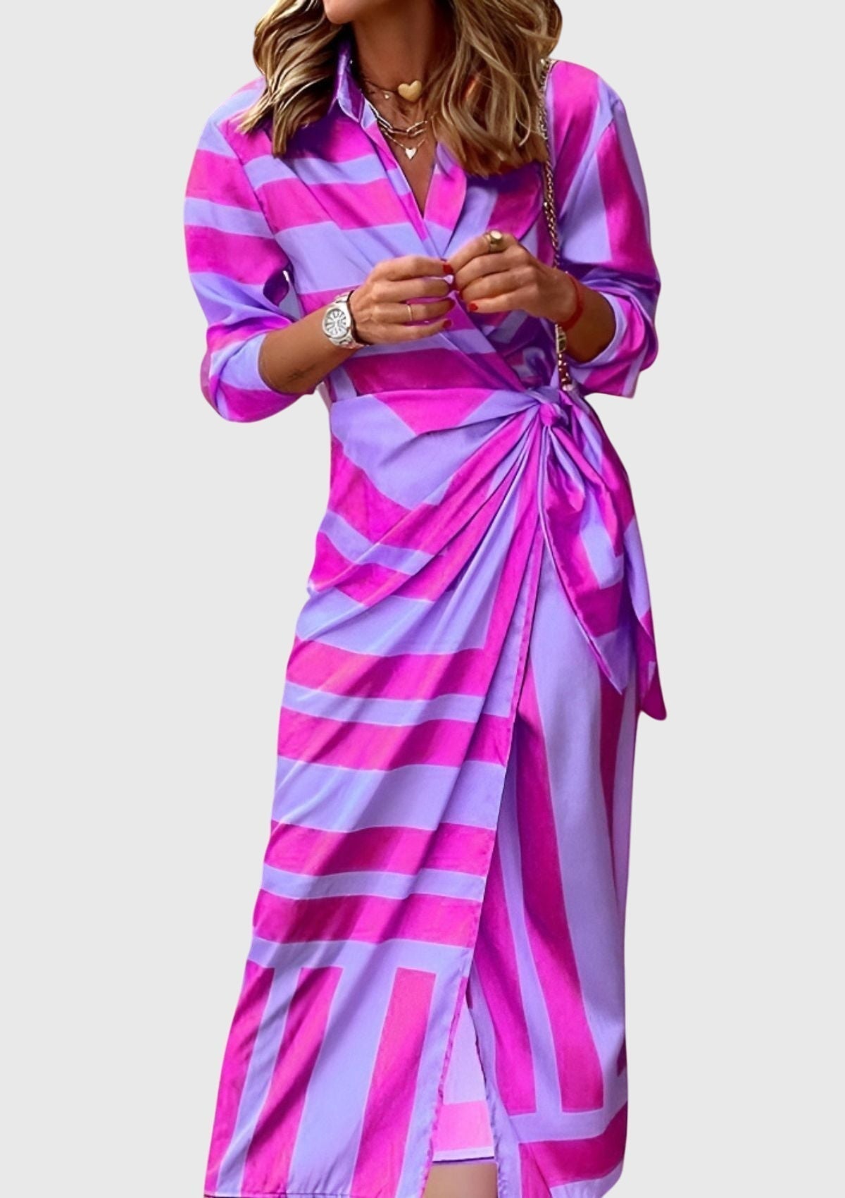 Celeste | Elegant Wrap Dress With Print