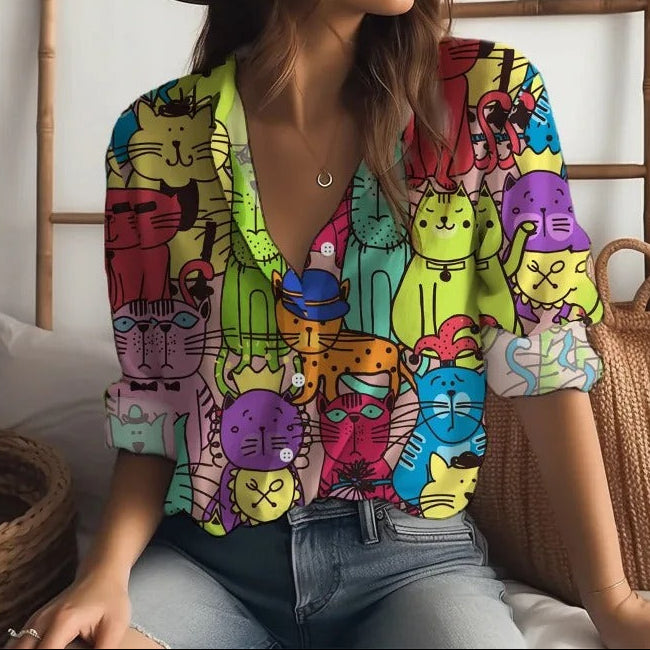 Petra™ | The Artistic Cat Blouse