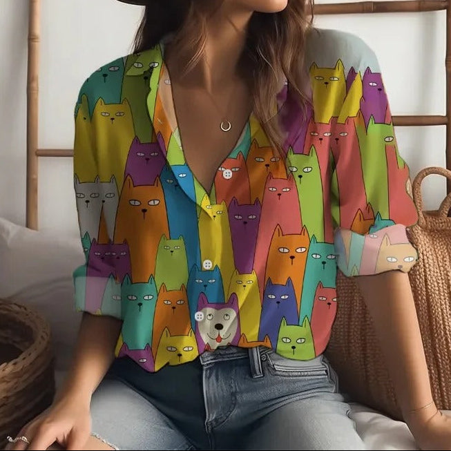 Petra™ | The Artistic Cat Blouse