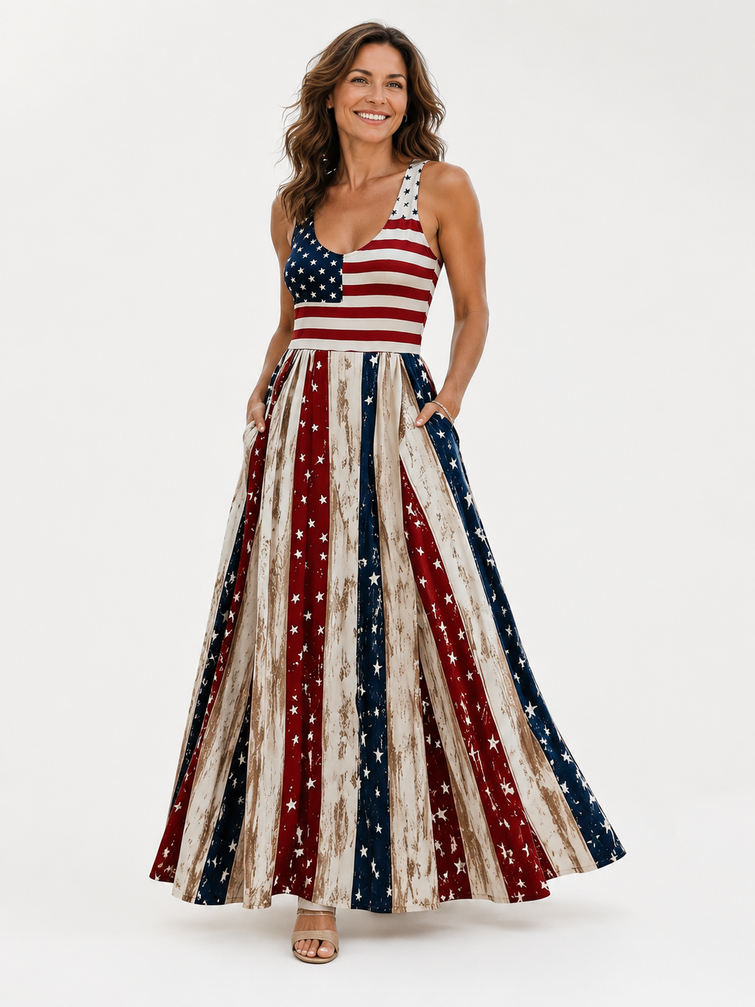 Stars & Stripes Maxi Dress – Celebrate in Style This 4th of July"