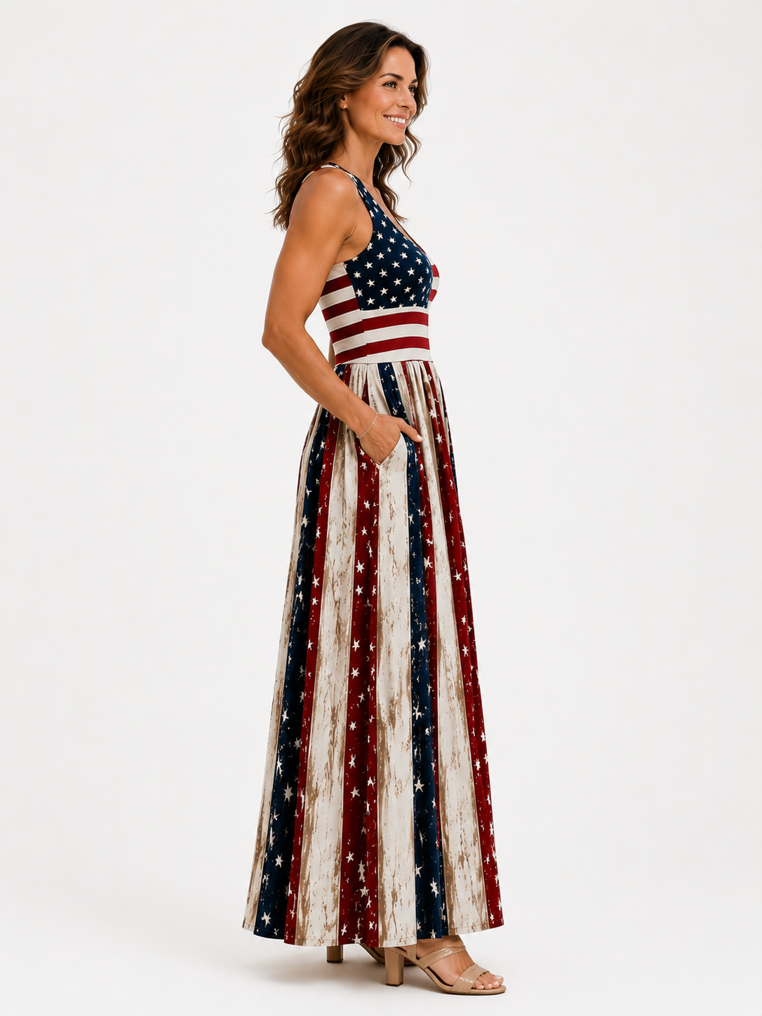 Stars & Stripes Maxi Dress – Celebrate in Style This 4th of July"