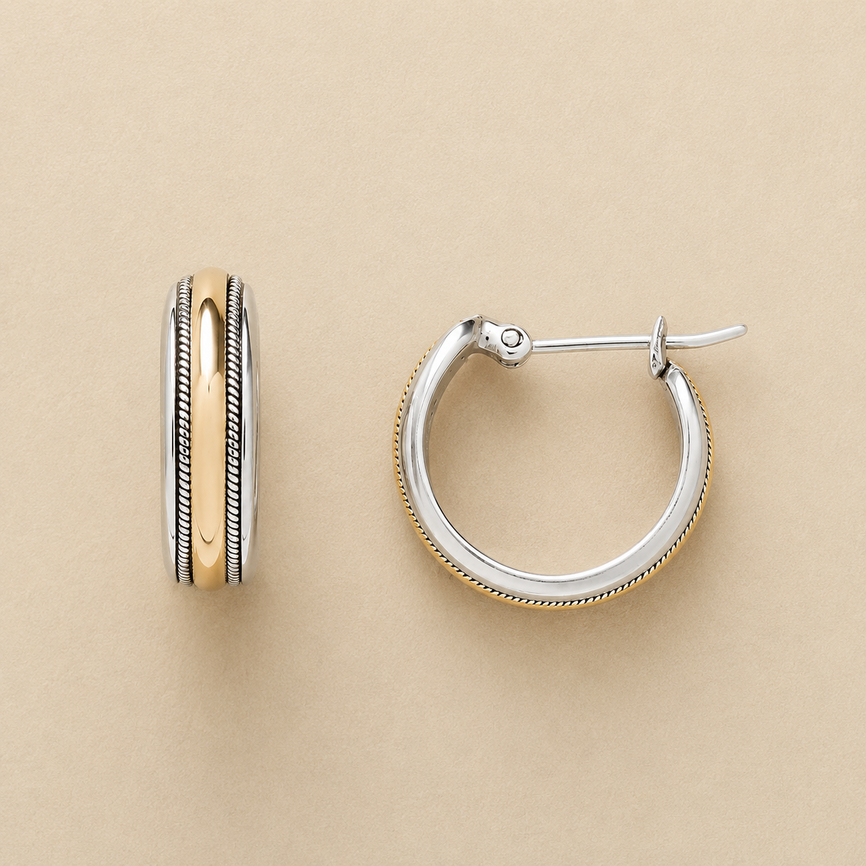 The Simone | Vintage Gold & Silver Hoop Earrings