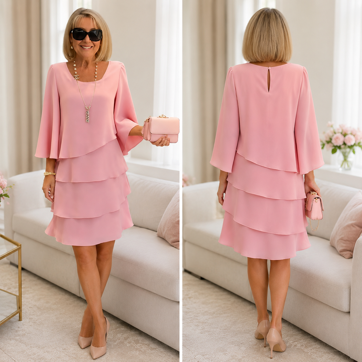 Catherine | Elegant Comfort Ruffle Dress