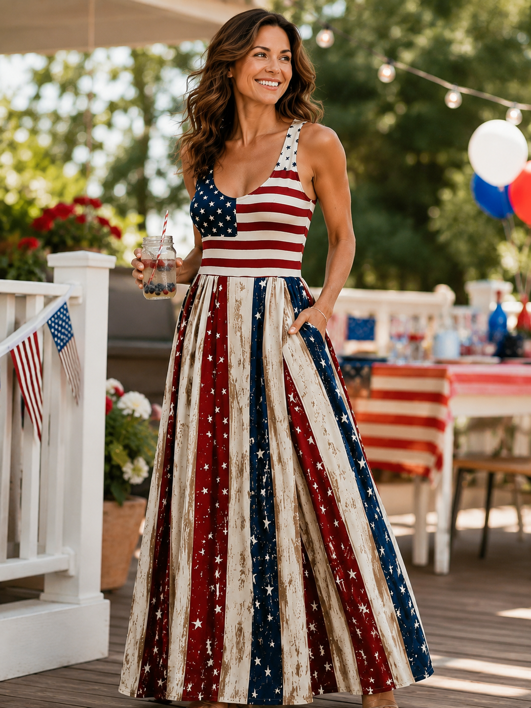 Stars & Stripes Maxi Dress – Celebrate in Style This 4th of July"