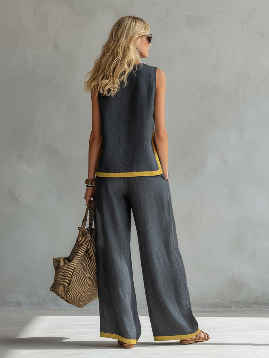Marlene™ | Elegant Wide Leg Two Piece Summer Set