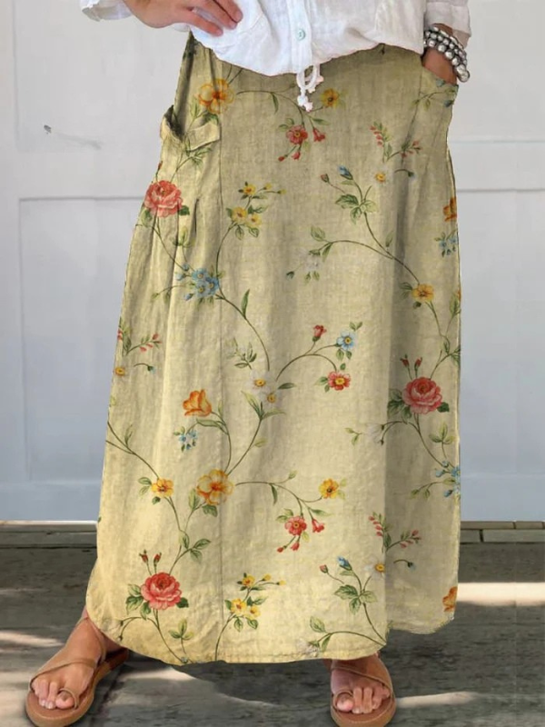 Clementine™ | Elegant Floral Pocket Skirt