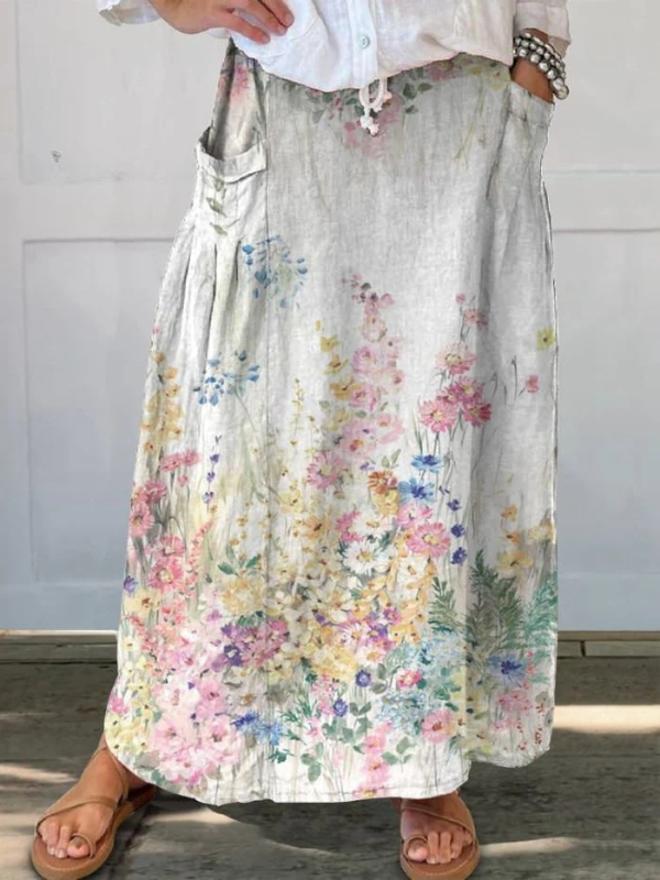 Clementine™ | Elegant Floral Pocket Skirt