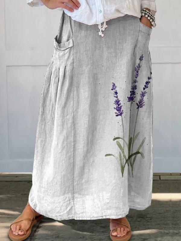 Lavinia™ | Lavender Floral Pocket Skirt