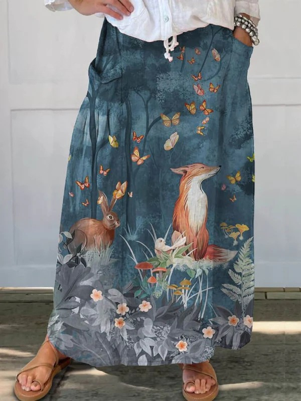 Florence™ | Floral Animals Pocket Skirt