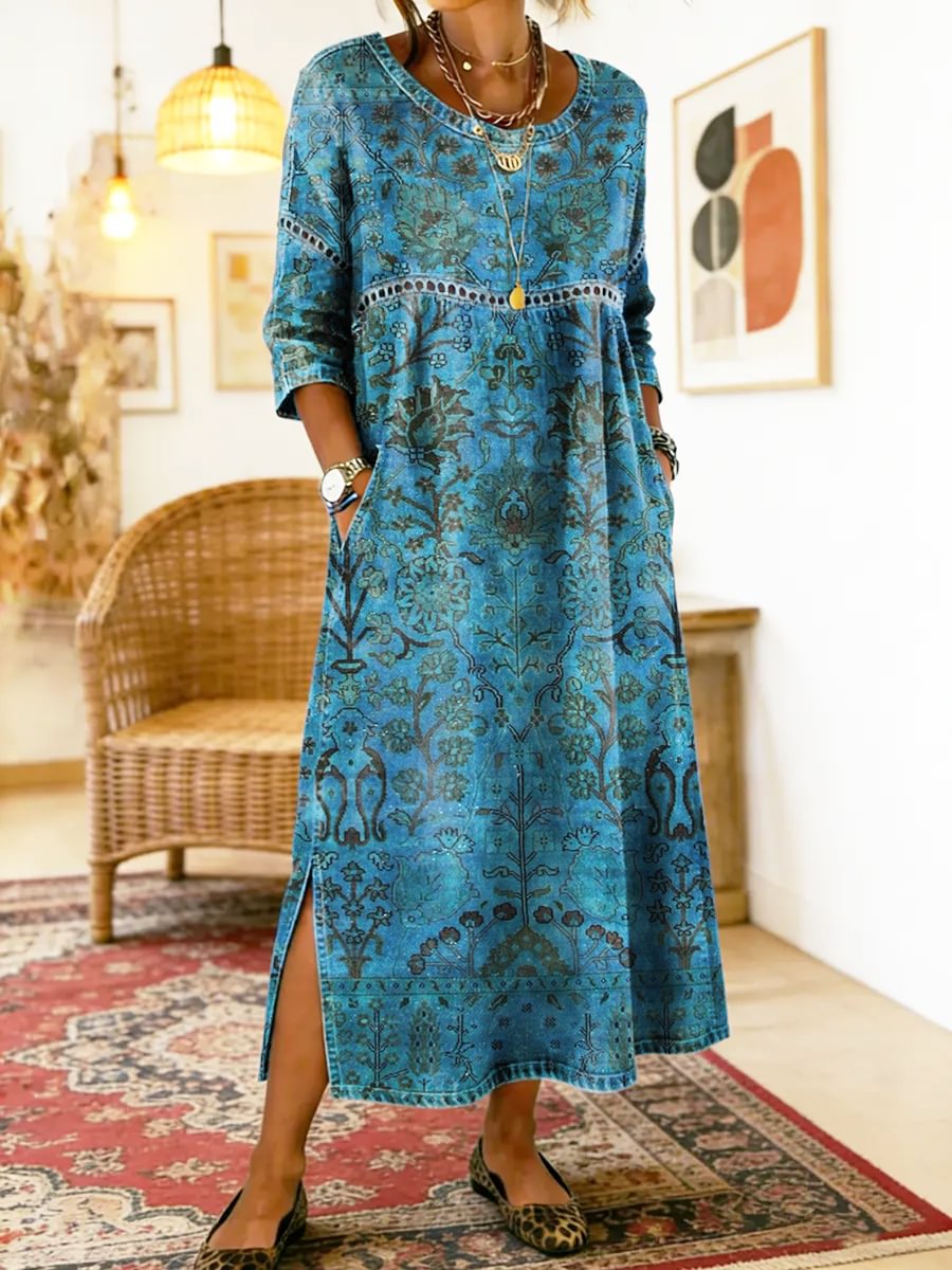 Carmen™ | Blue Printed Dress
