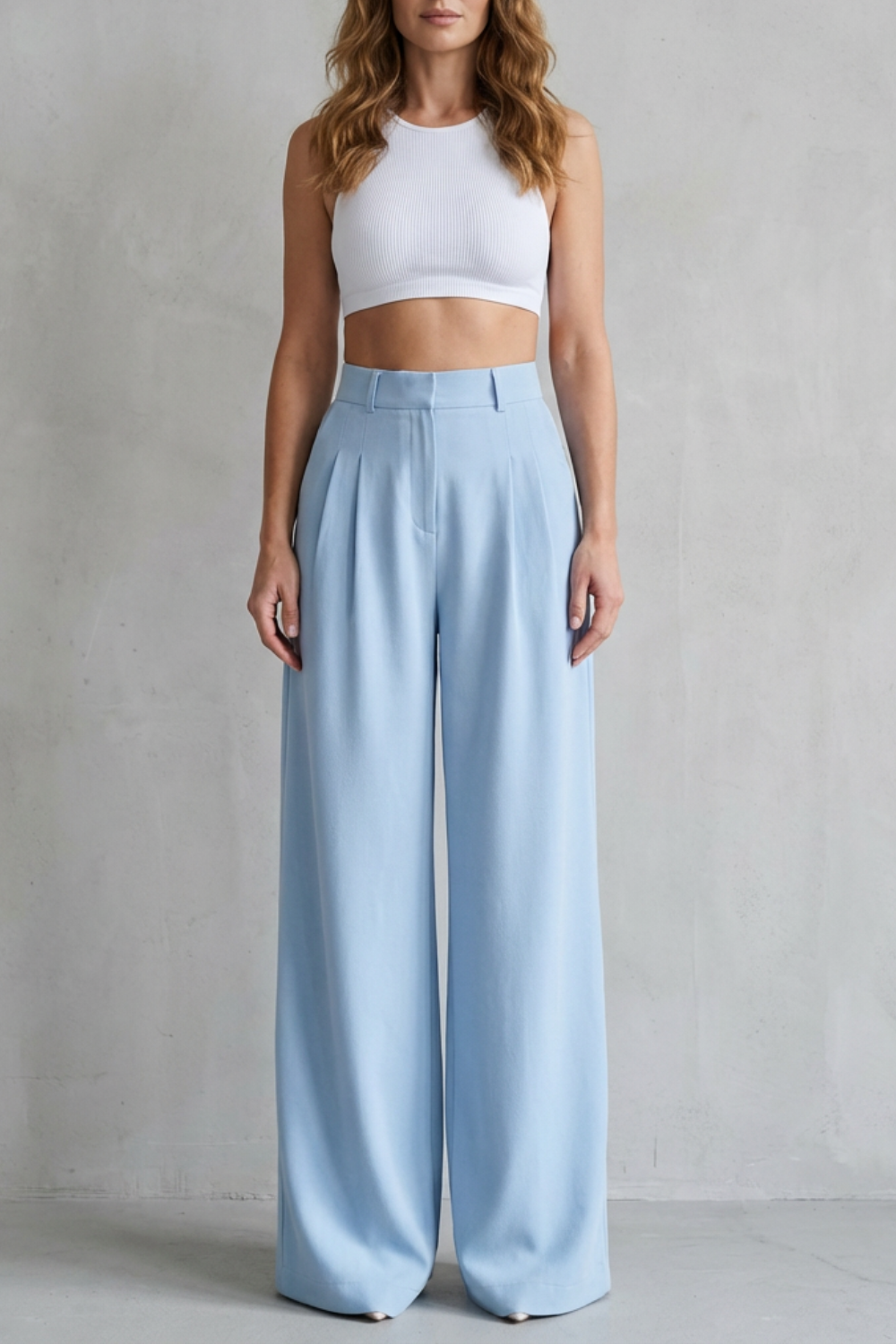 Allegra | High-Rise Pleated Wide-Leg Trousers