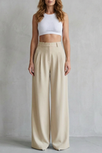 Allegra | High-Rise Pleated Wide-Leg Trousers
