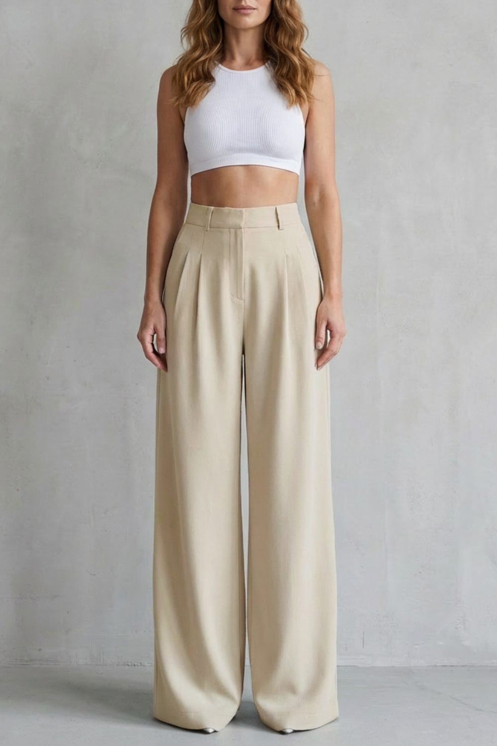 Allegra | High-Rise Pleated Wide-Leg Trousers