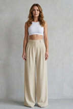 Allegra | High-Rise Pleated Wide-Leg Trousers