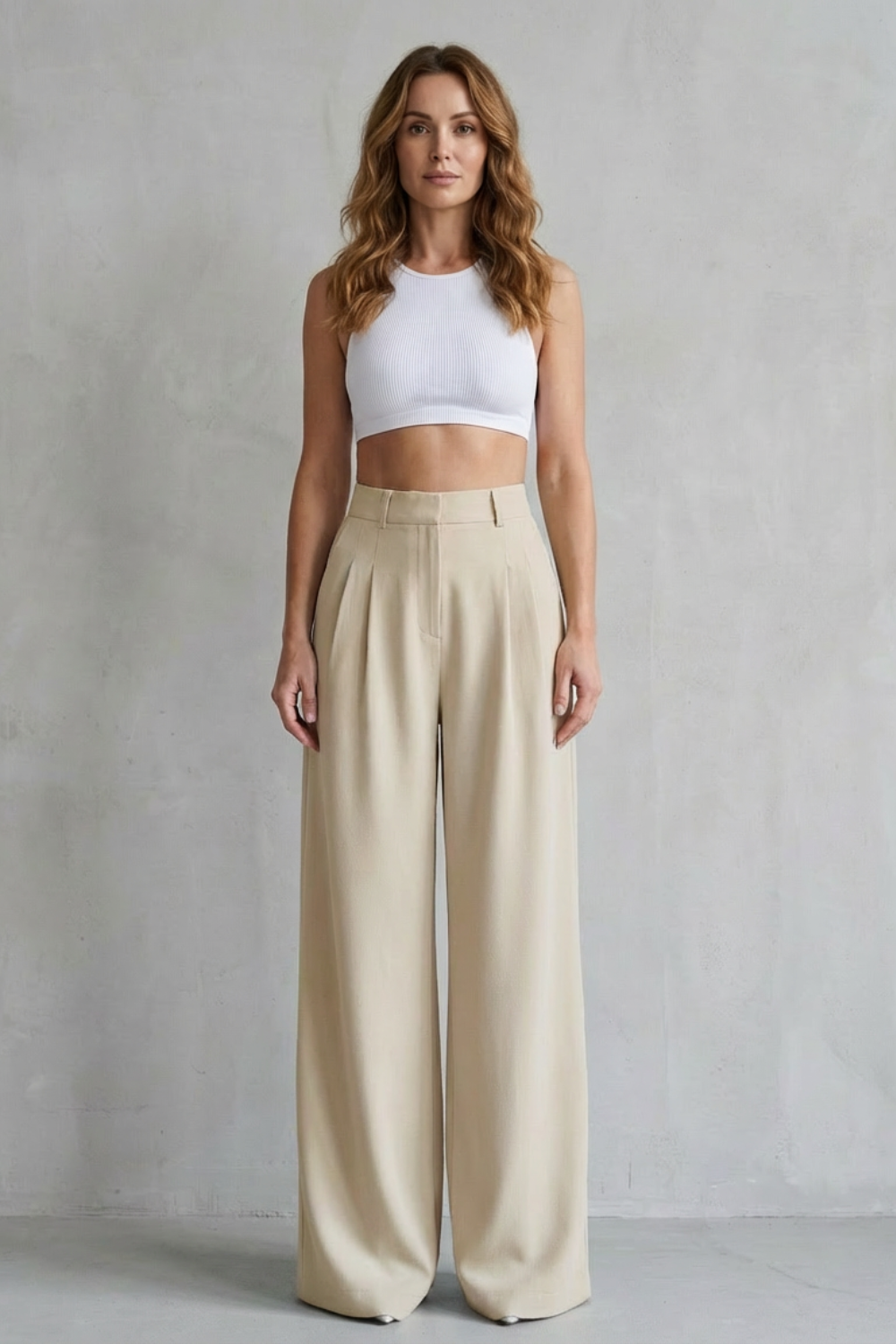 Allegra | High-Rise Pleated Wide-Leg Trousers