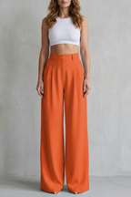 Allegra | High-Rise Pleated Wide-Leg Trousers