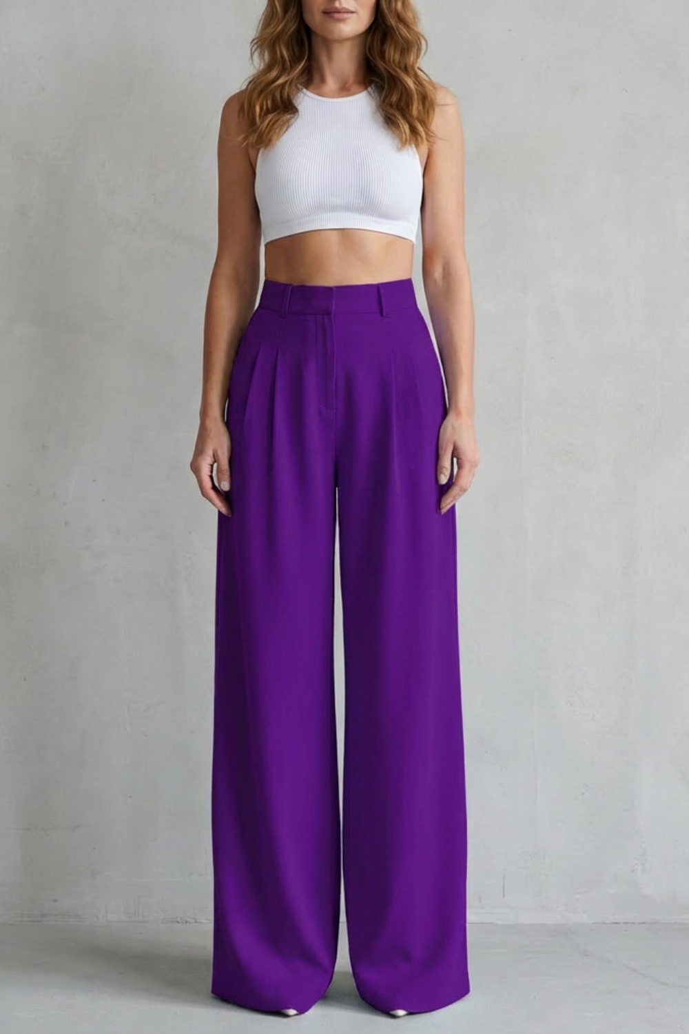 Allegra | High-Rise Pleated Wide-Leg Trousers