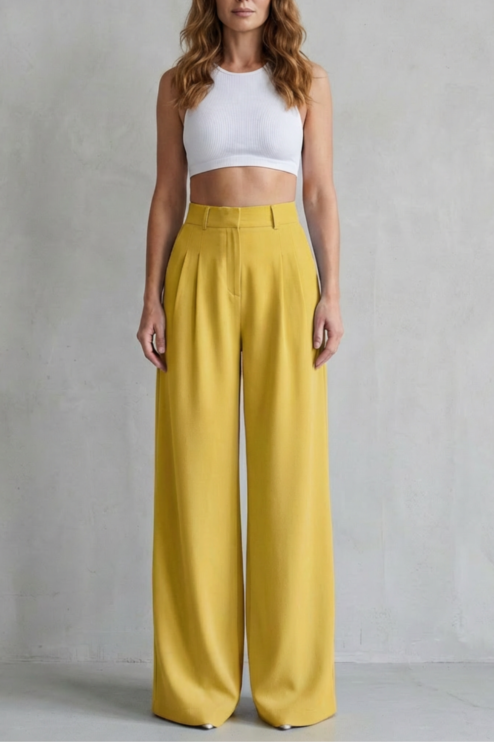 Allegra | High-Rise Pleated Wide-Leg Trousers