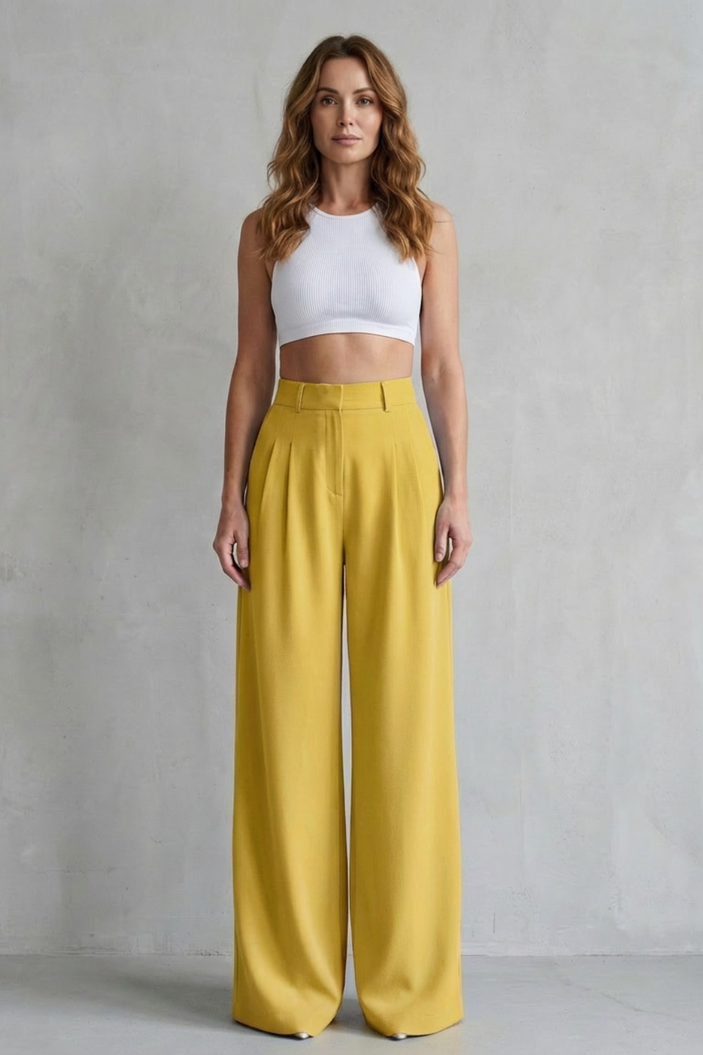 Allegra | High-Rise Pleated Wide-Leg Trousers