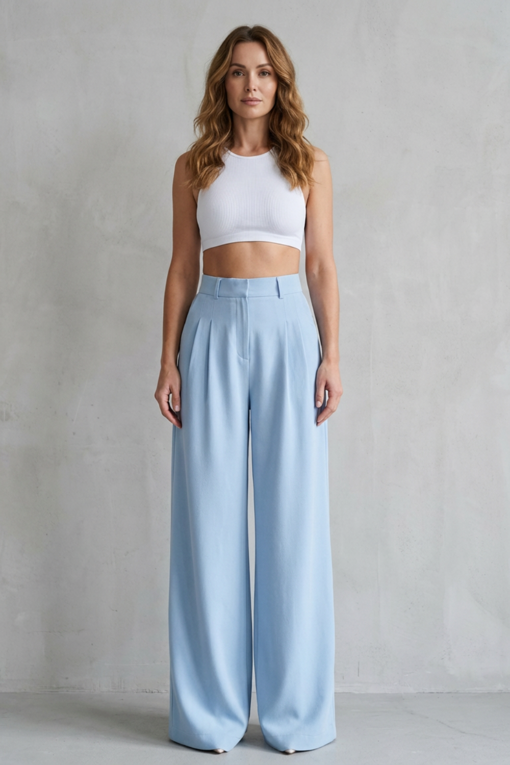 Allegra | High-Rise Pleated Wide-Leg Trousers