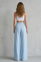 Allegra | High-Rise Pleated Wide-Leg Trousers