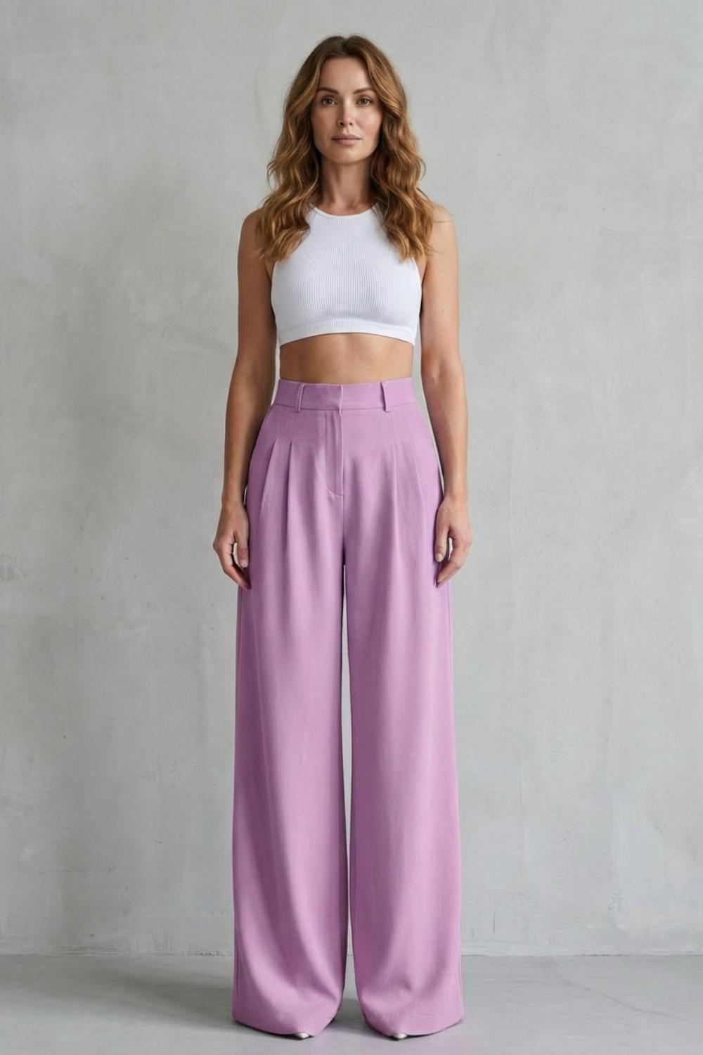 Allegra | High-Rise Pleated Wide-Leg Trousers