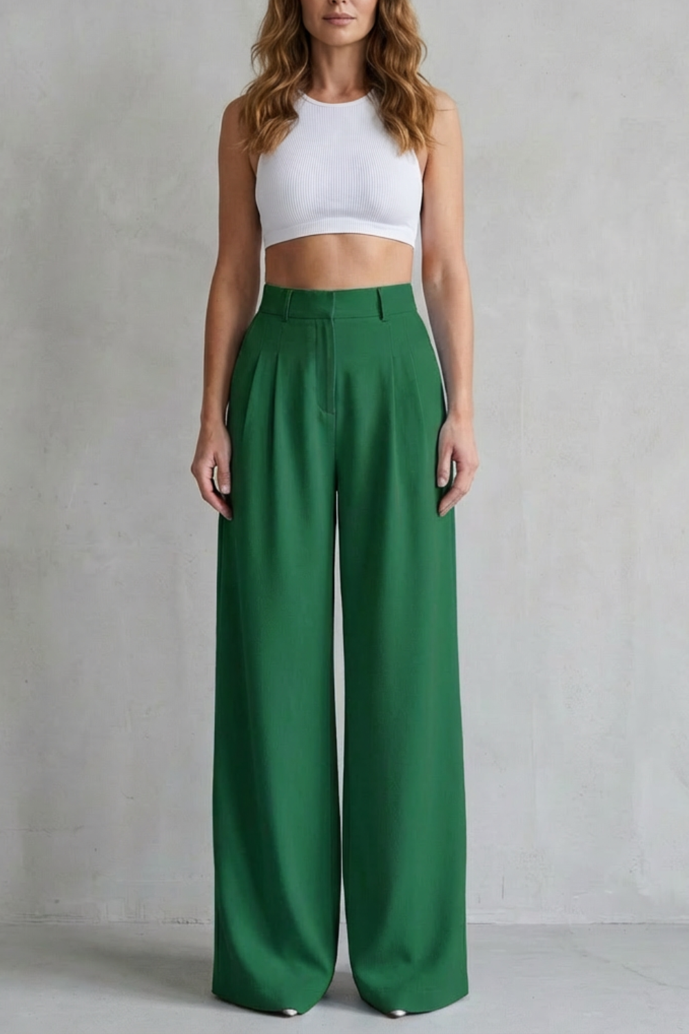Allegra | High-Rise Pleated Wide-Leg Trousers