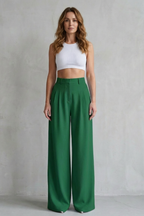 Allegra | High-Rise Pleated Wide-Leg Trousers