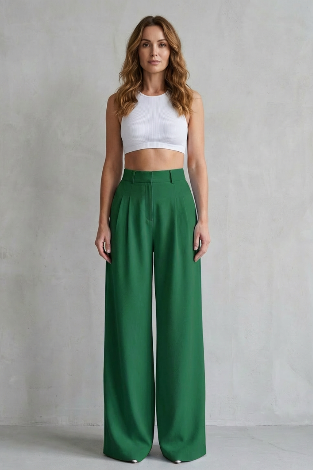 Allegra | High-Rise Pleated Wide-Leg Trousers