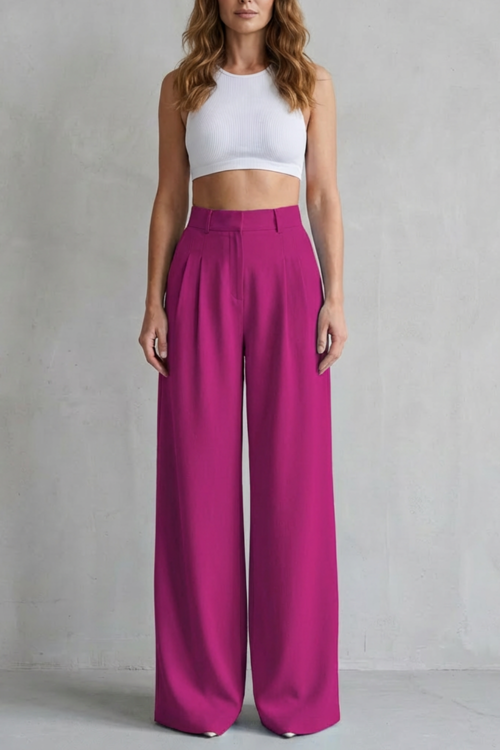 Allegra | High-Rise Pleated Wide-Leg Trousers