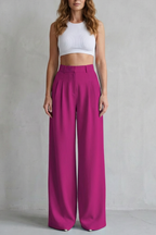Allegra | High-Rise Pleated Wide-Leg Trousers