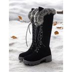 Amaenne | Water-Resistant Lace-Up Knee High Winter Boots