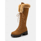 Amaenne | Water-Resistant Lace-Up Knee High Winter Boots