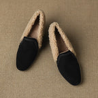 Amaine | Suede Block Heels with Faux Shearling Lining