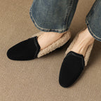 Amaine | Suede Block Heels with Faux Shearling Lining