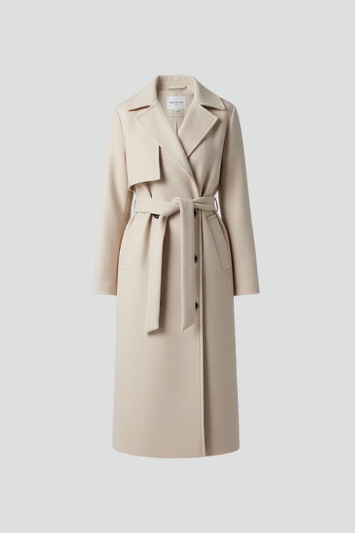 Amaora | Belted Double-Breasted Long Coat