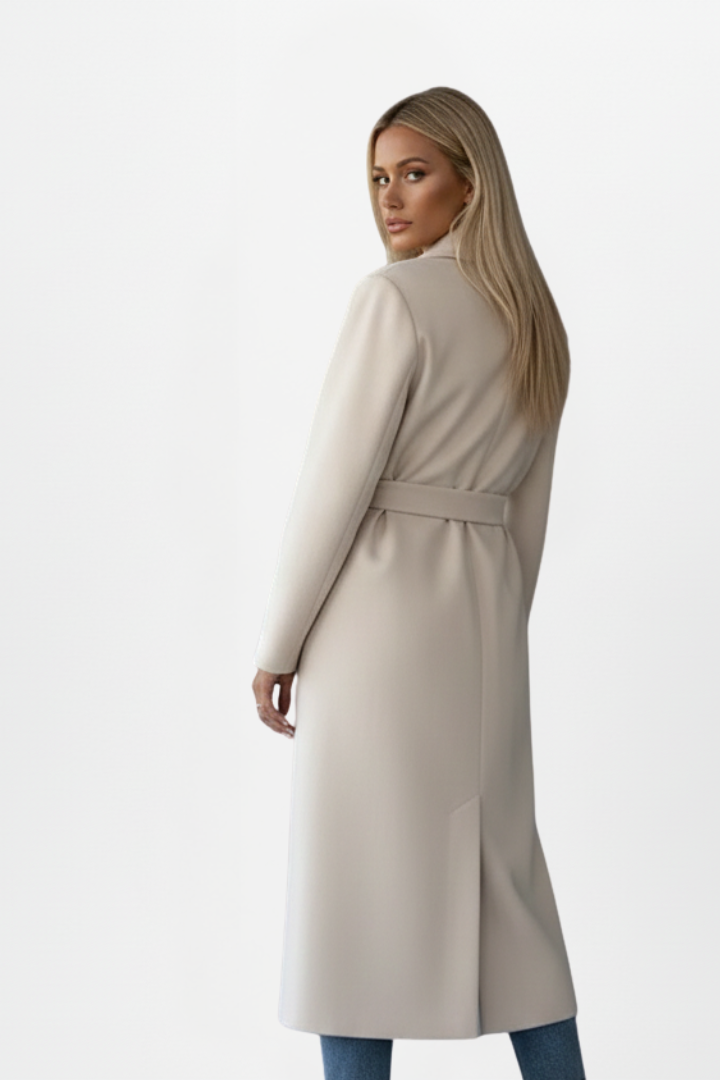 Amaora | Belted Double-Breasted Long Coat