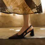 Ariena | Leather Slingback Heels 2.4 Inch
