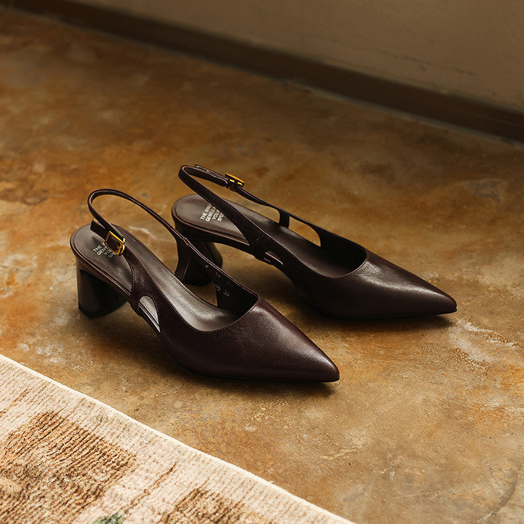 Ariena | Leather Slingback Heels 2.4 Inch