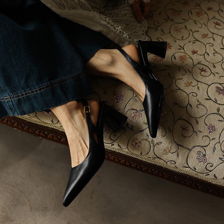 Ariena | Leather Slingback Heels 2.4 Inch