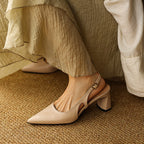 Ariena | Leather Slingback Heels 2.4 Inch